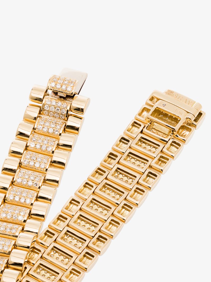18k Yellow Gold PavÃ_x0083_Â© Diamond Link Bracelet
