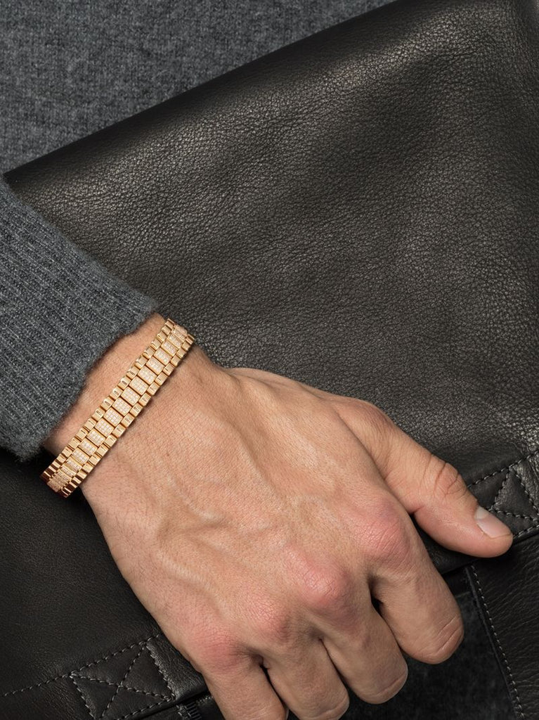 18k Yellow Gold PavÃ_x0083_Â© Diamond Link Bracelet