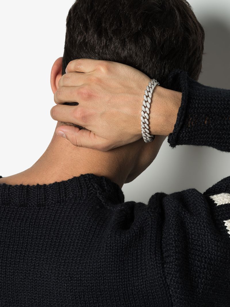 18k White Gold PavÃ_x0083_Â© Diamond Link Bracelet