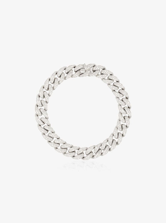 18k White Gold PavÃ_x0083_Â© Diamond Link Bracelet