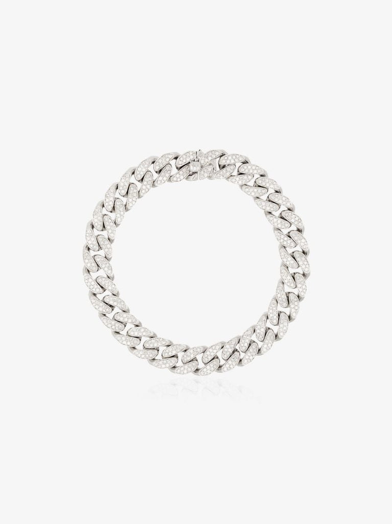 18k White Gold PavÃ_x0083_Â© Diamond Link Bracelet