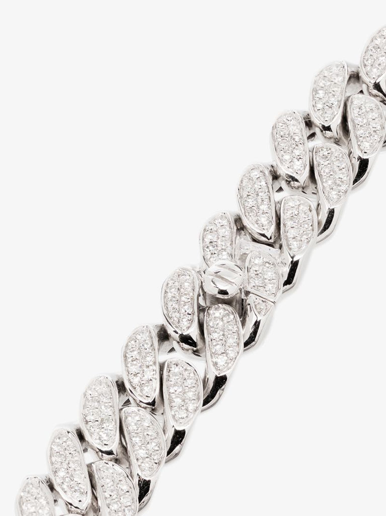 18k White Gold PavÃ_x0083_Â© Diamond Link Bracelet