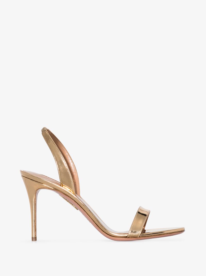Gold So Nude 85 Leather Slingback Sandals