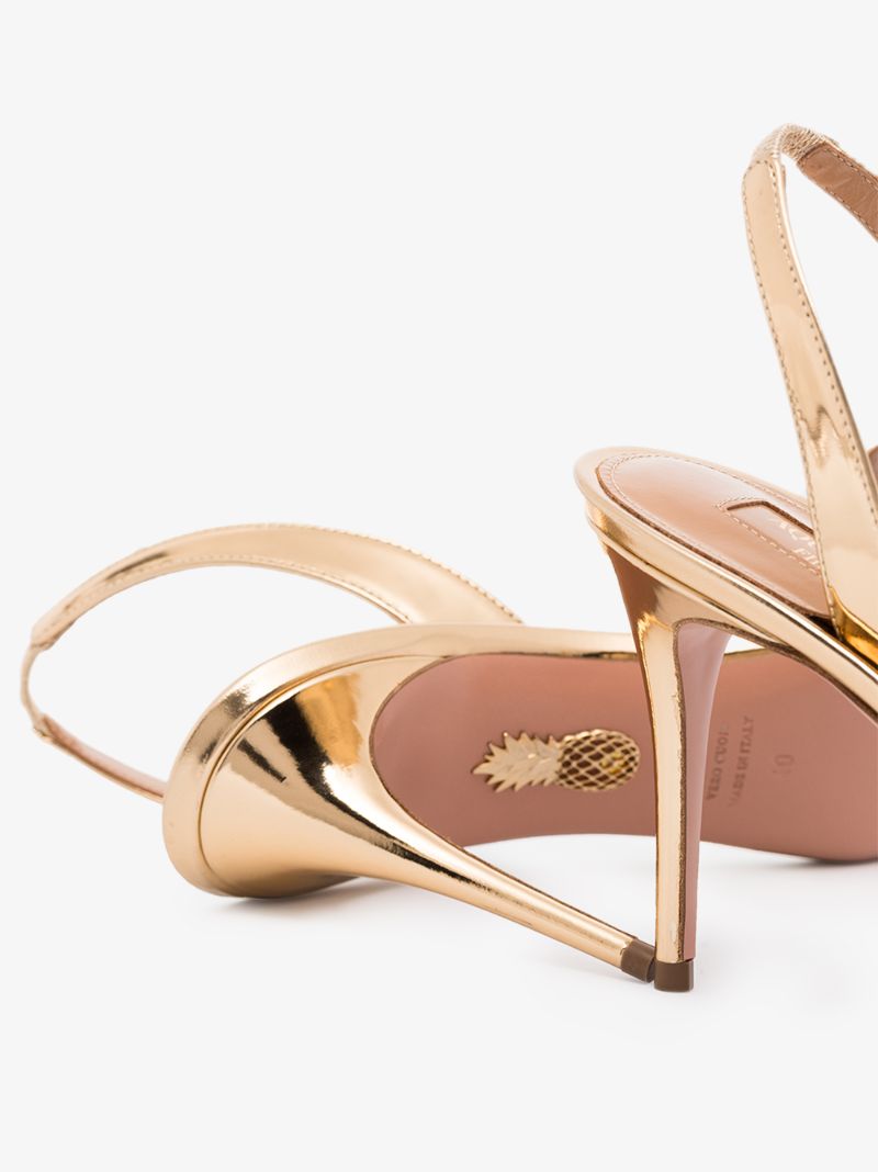 Gold So Nude 85 Leather Slingback Sandals
