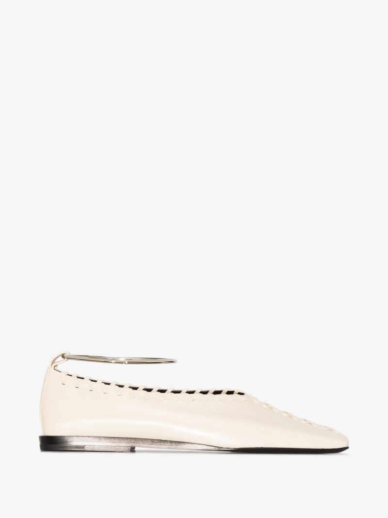 Neutral Square Toe Stitch Detail Pumps