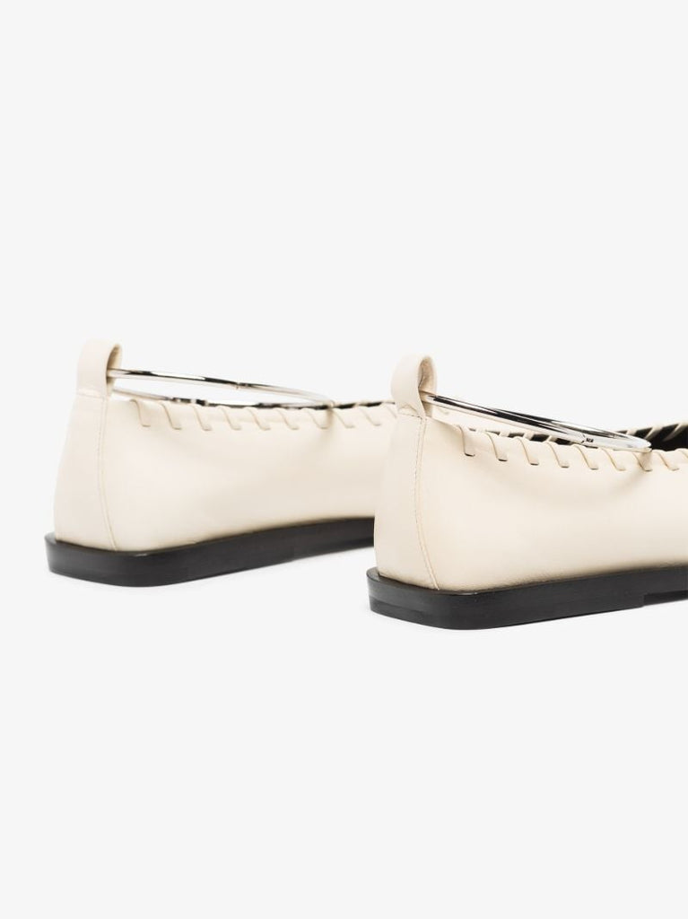 Neutral Square Toe Stitch Detail Pumps