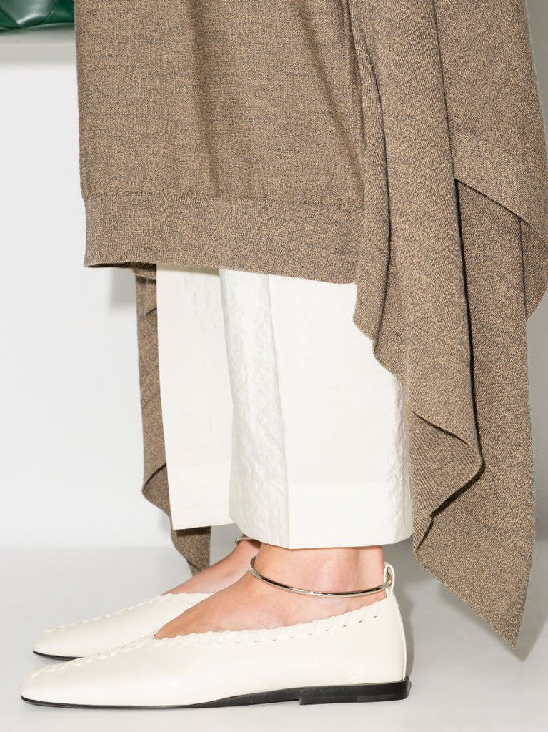 Neutral Square Toe Stitch Detail Pumps