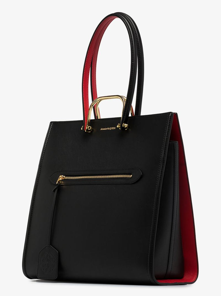 Black the Tall Story Leather Tote Bag