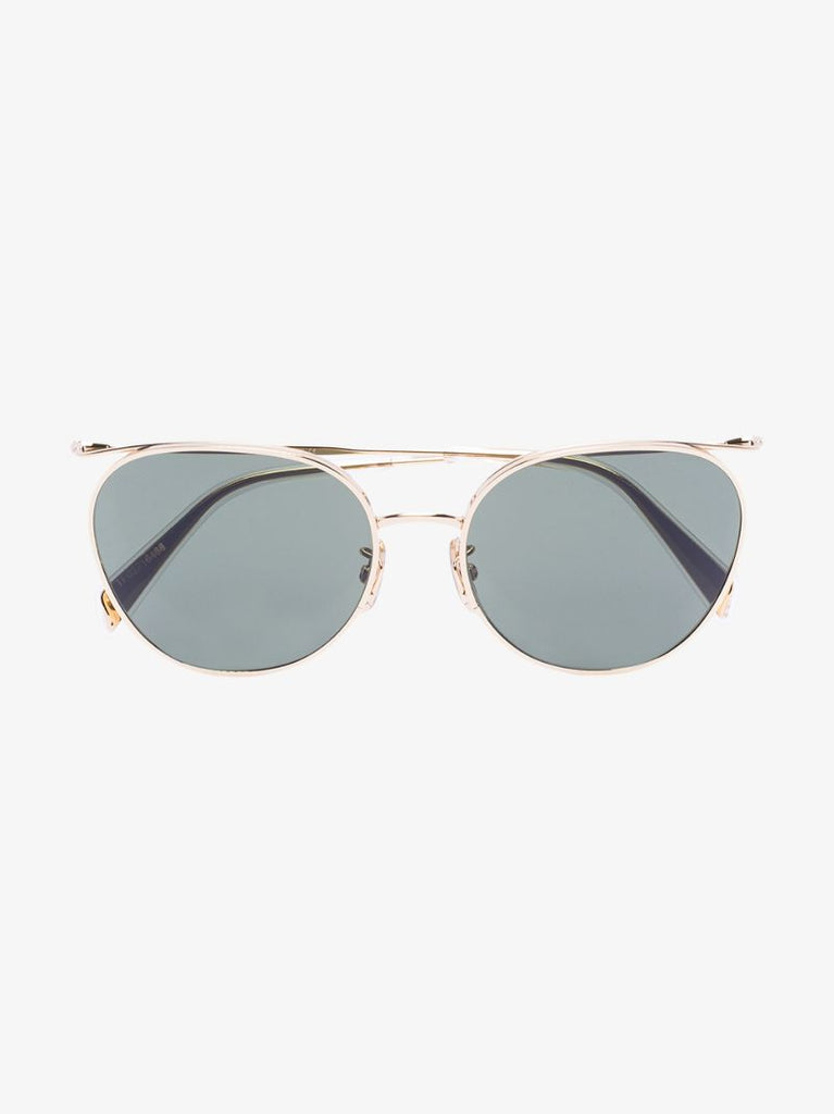Gold Tone Round Frame Sunglasses