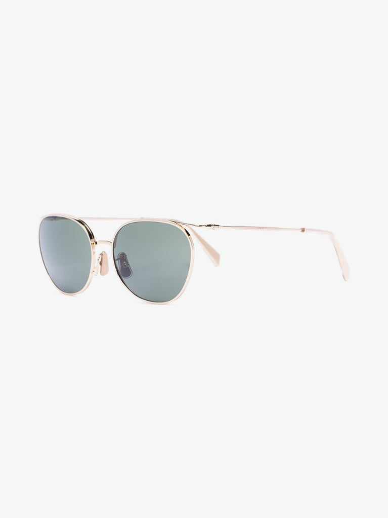 Gold Tone Round Frame Sunglasses