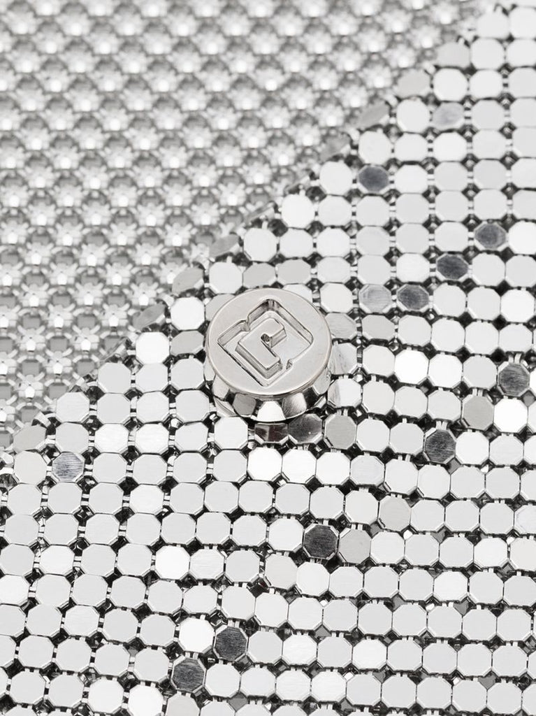 Silver Tone Draped Metal Mesh Necklace