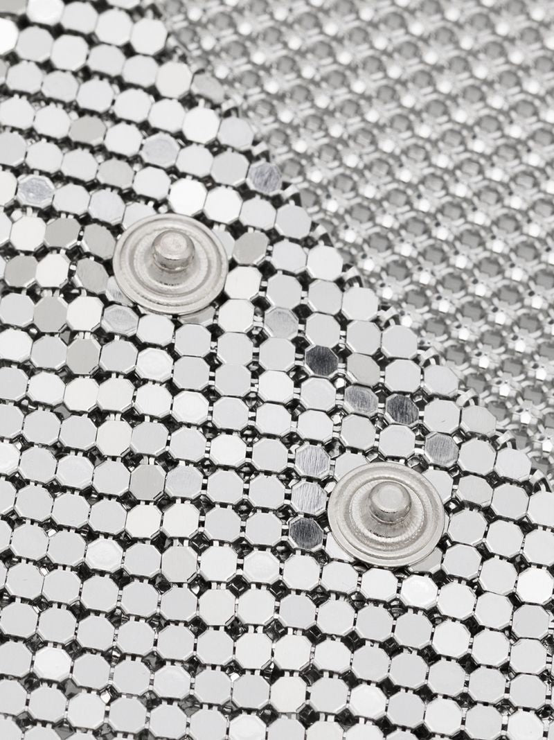 Silver Tone Draped Metal Mesh Necklace