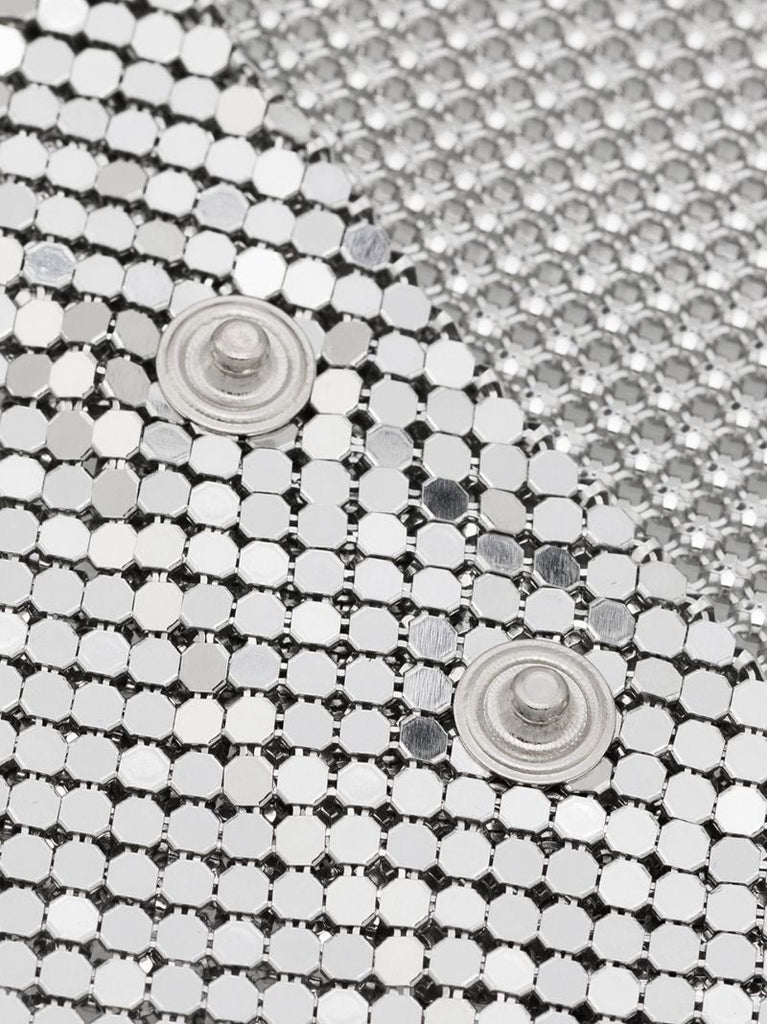 Silver Tone Draped Metal Mesh Necklace