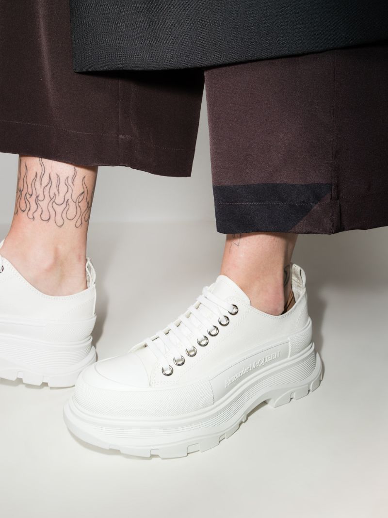 White Tread Slick Sneakers