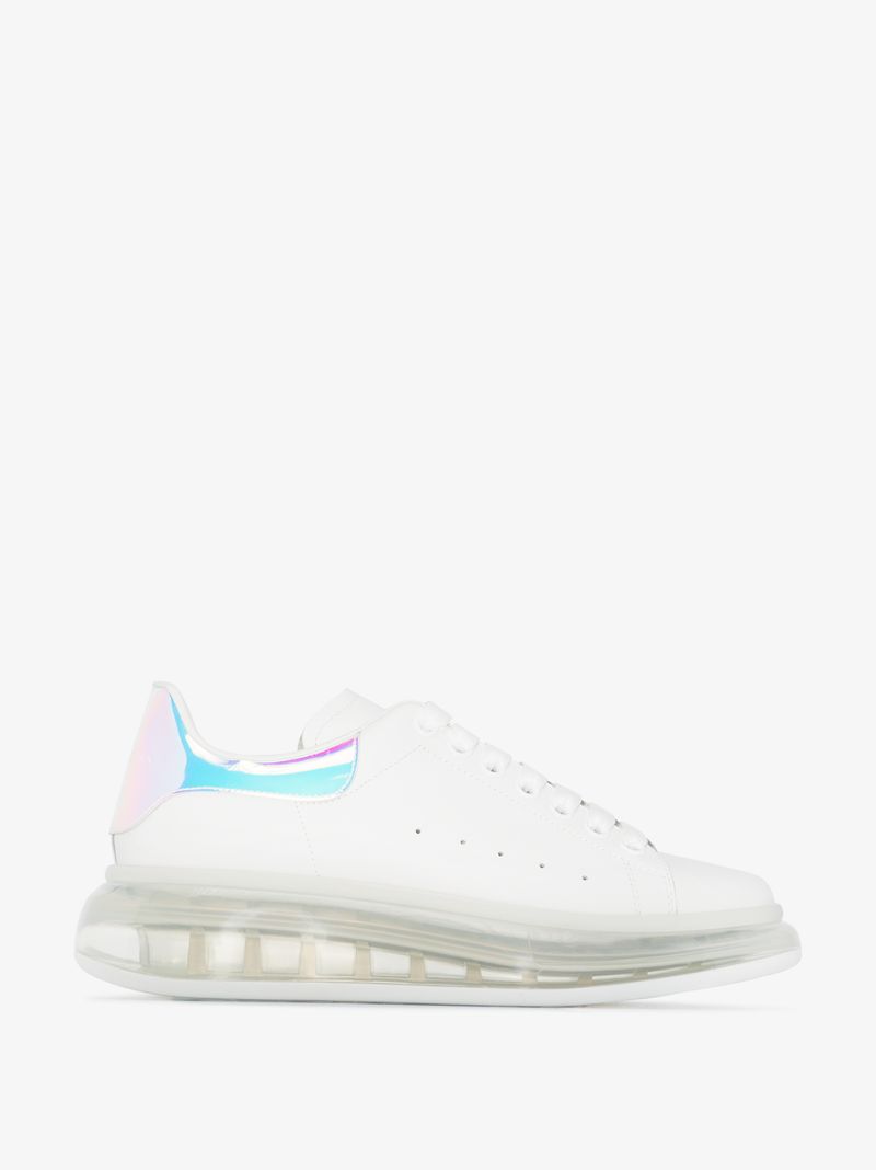 White and Holographic Transparent Sole Oversized Sneakers
