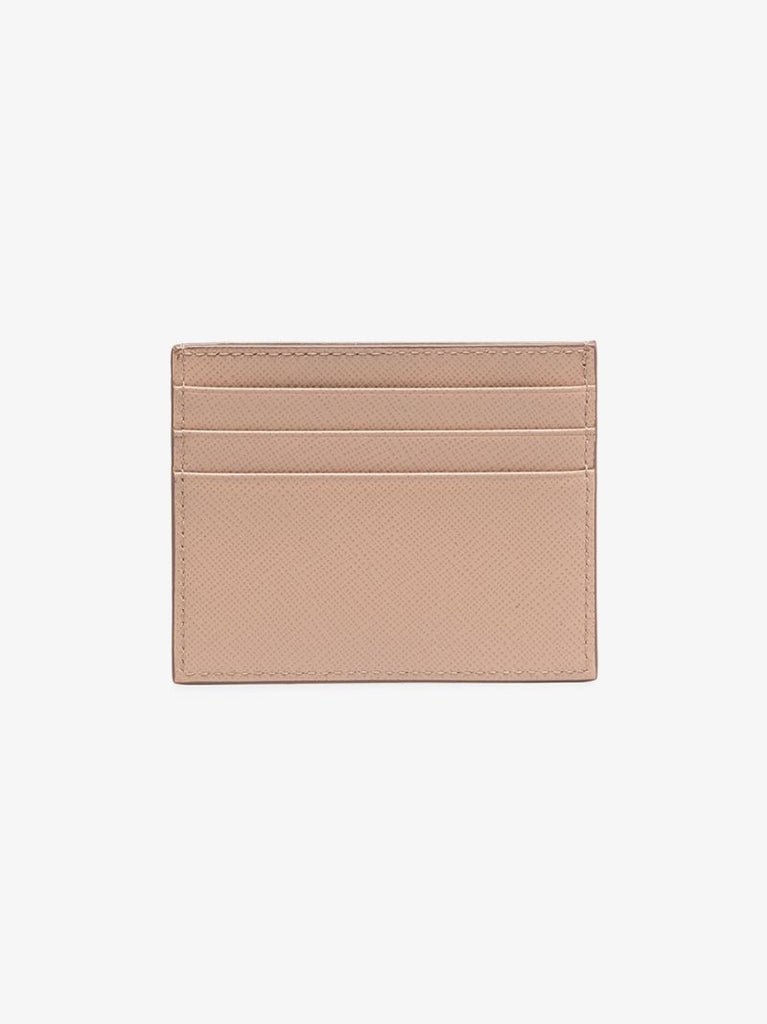 Pink Saffiano Leather Card Holder
