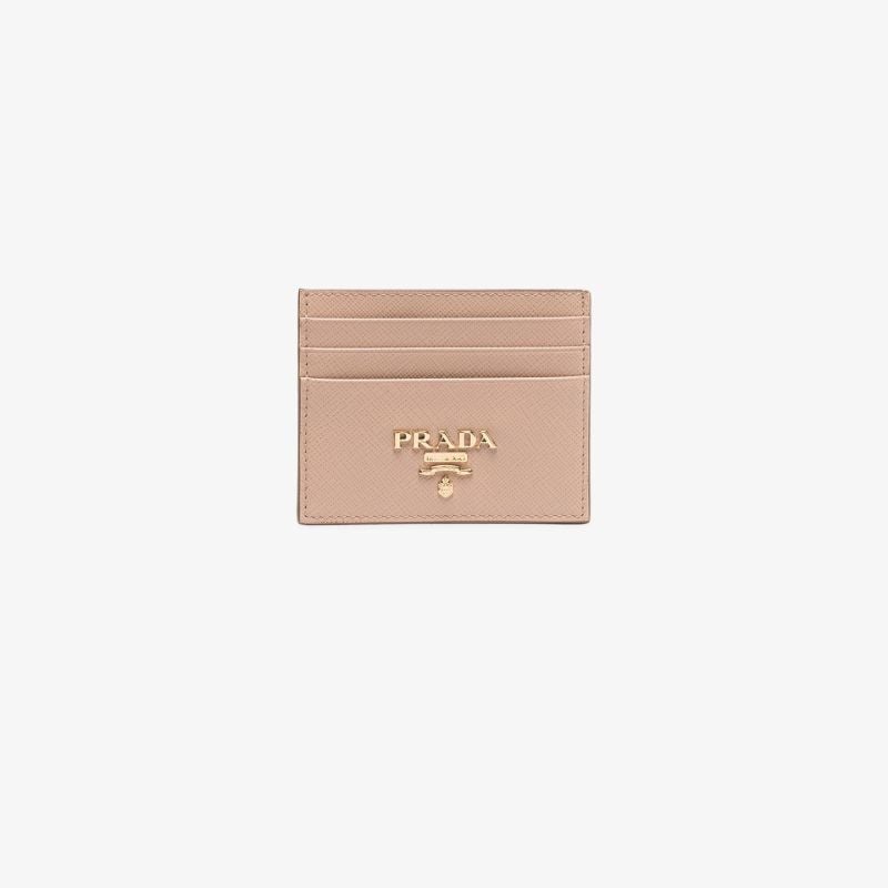 Pink Saffiano Leather Card Holder