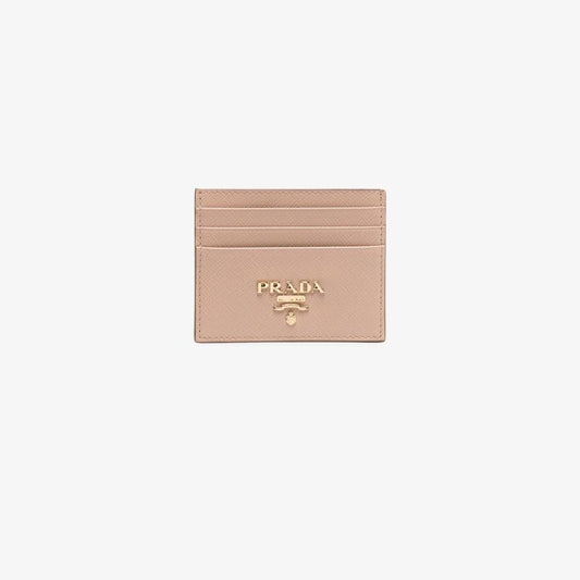 Pink Saffiano Leather Card Holder