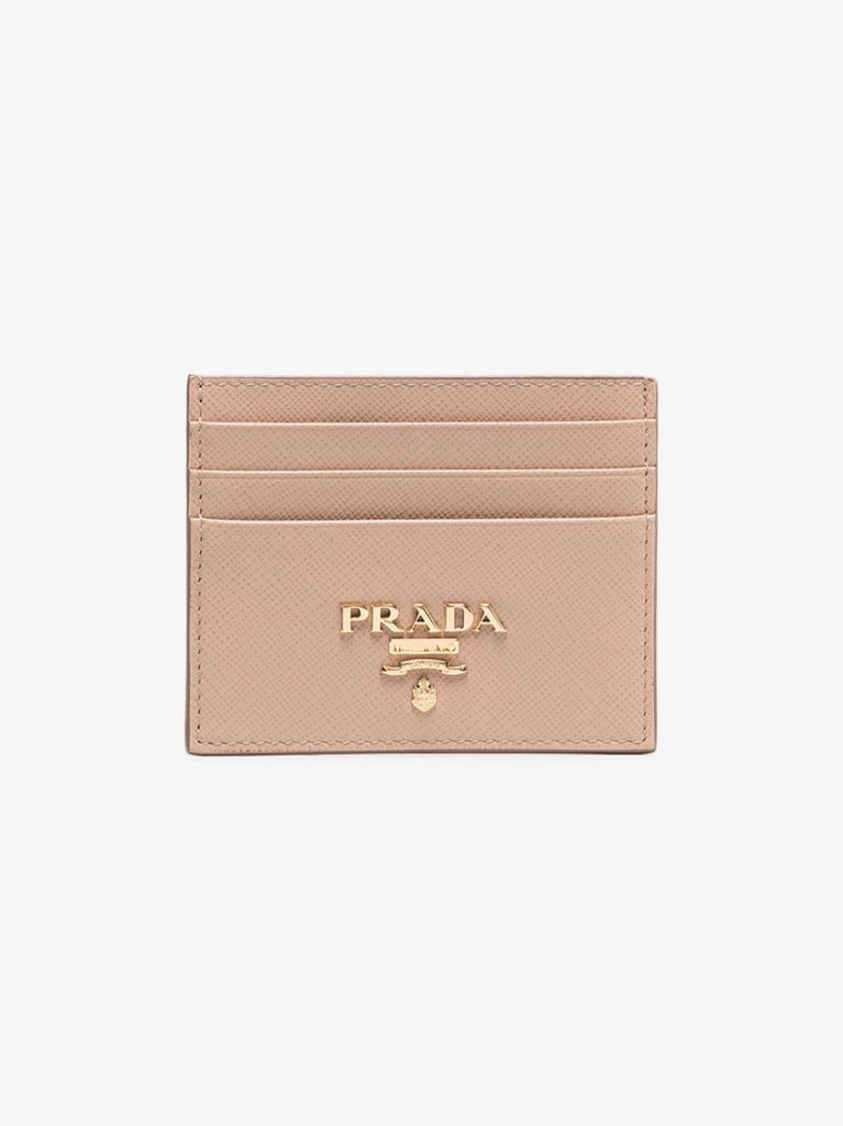 Pink Saffiano Leather Card Holder