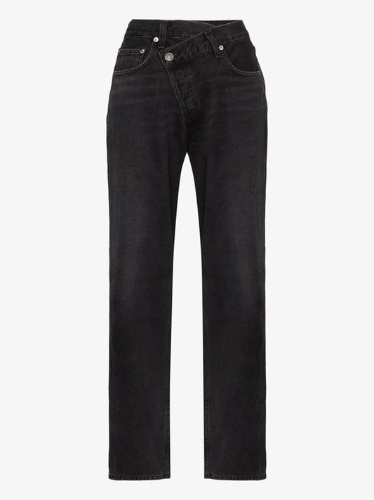 Criss Cross Wide Leg Jeans