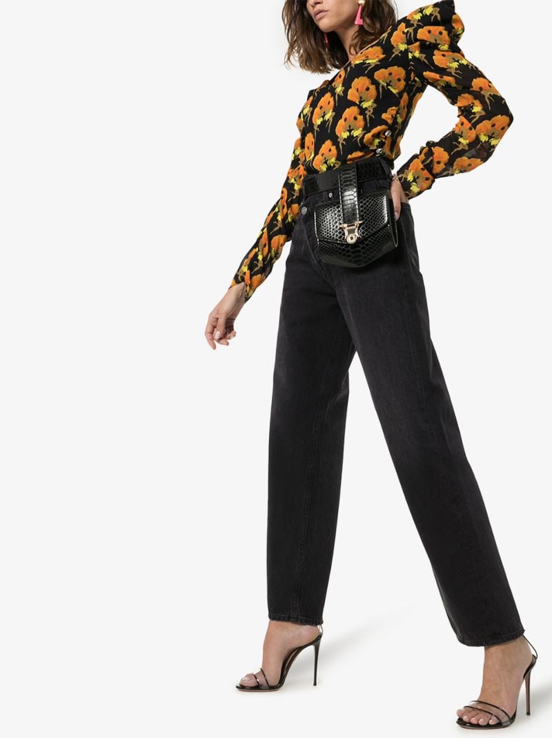 Criss Cross Wide Leg Jeans