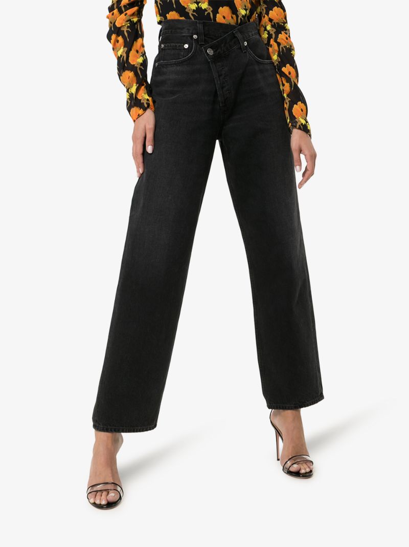 Criss Cross Wide Leg Jeans