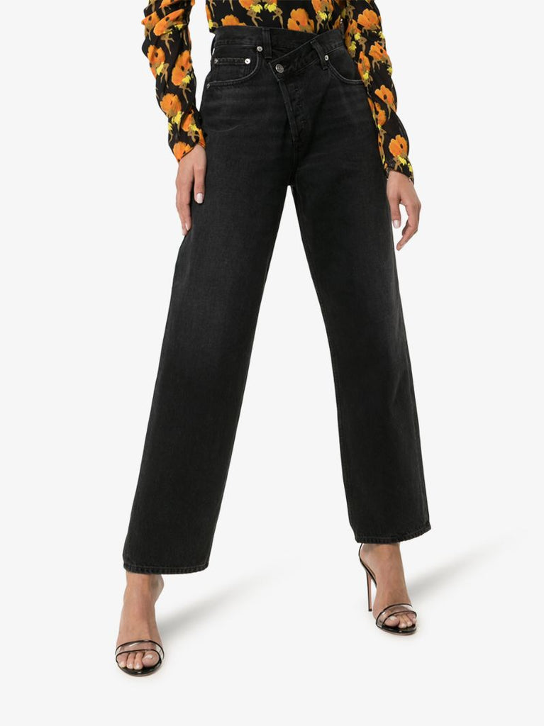 Criss Cross Wide Leg Jeans