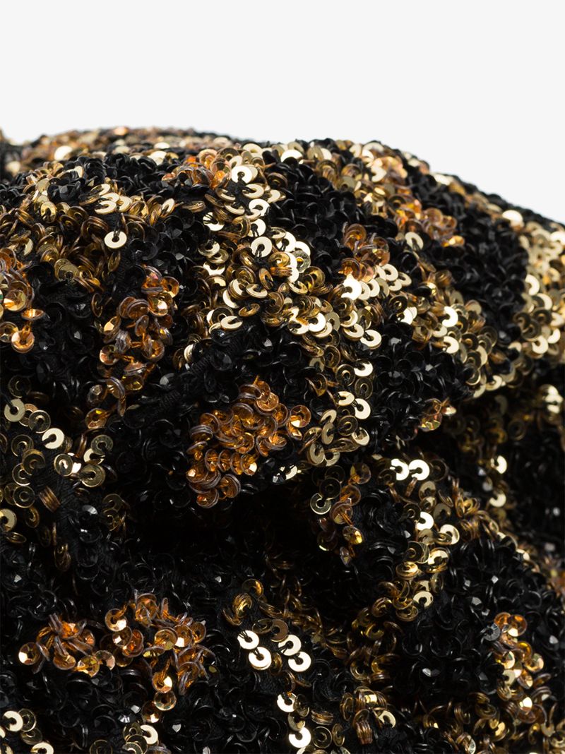 Black La Tigresa Beaded Sequin Turban