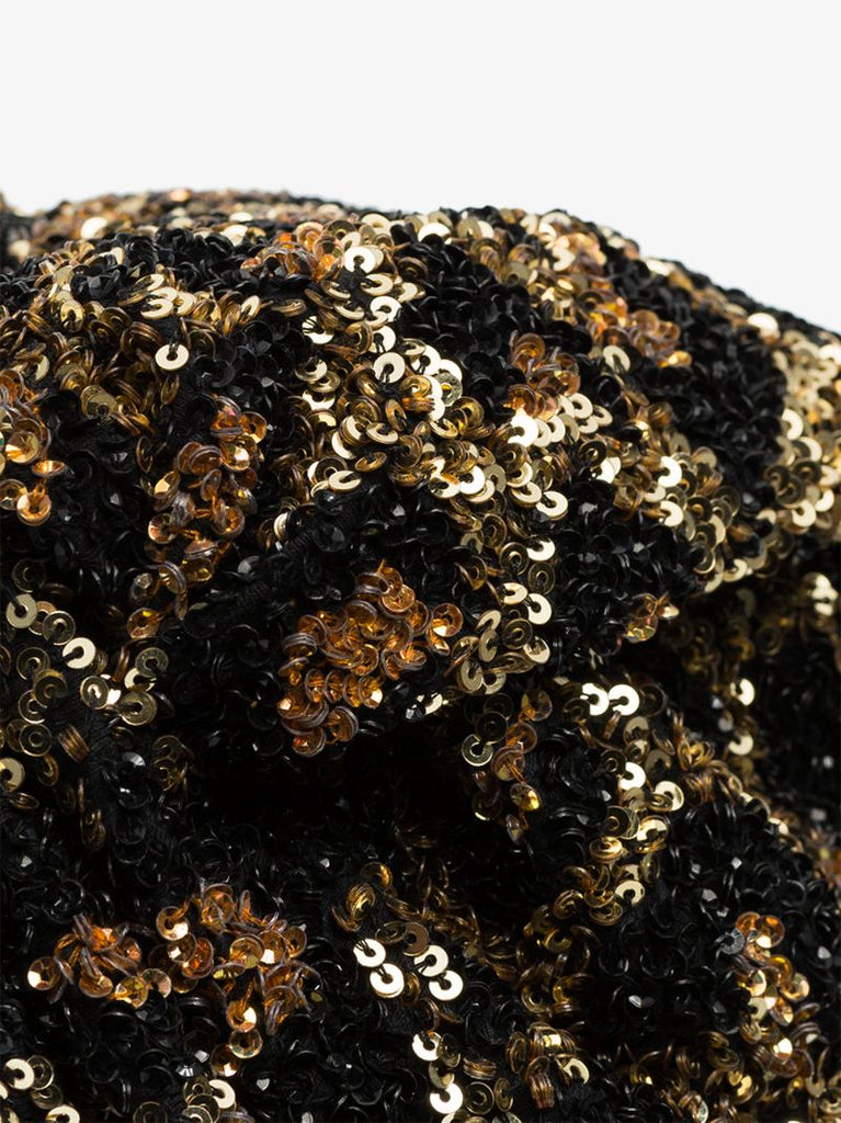Black La Tigresa Beaded Sequin Turban