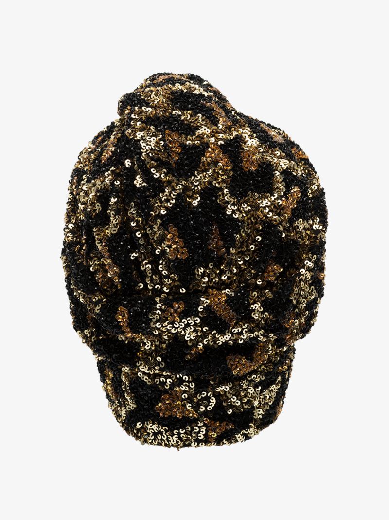 Black La Tigresa Beaded Sequin Turban