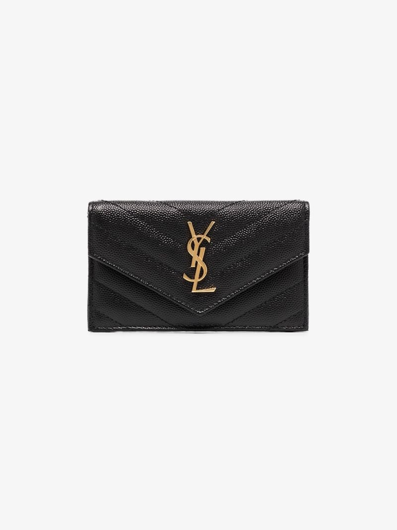 Black Monogramme Quilted Leather Card Holder