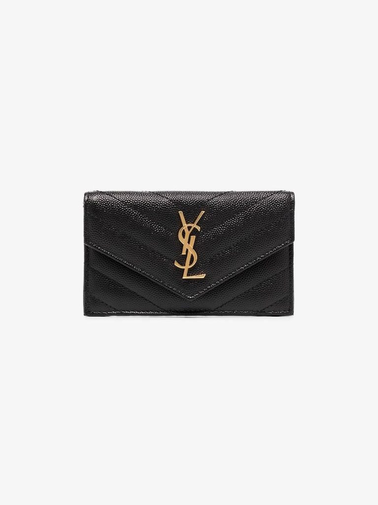 Black Monogramme Quilted Leather Card Holder