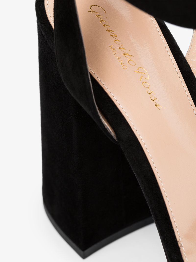 Black 70 Buckled Platform Heels