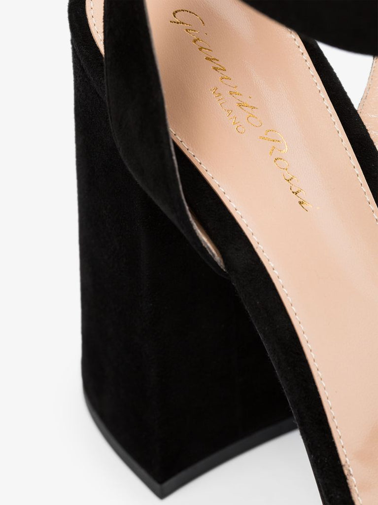 Black 70 Buckled Platform Heels
