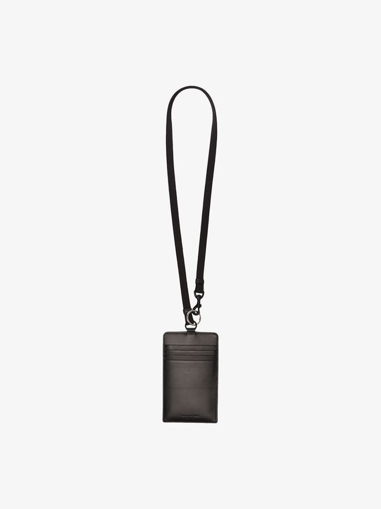 Black Logo Print Leather Smartphone Case