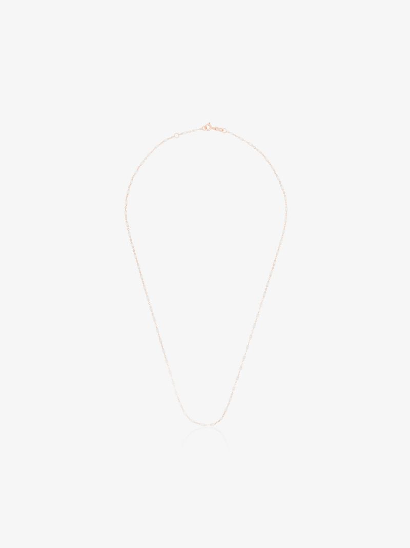 18k Rose Gold White Beaded Necklace