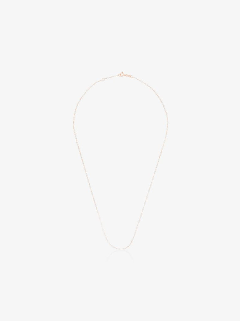 18k Rose Gold White Beaded Necklace