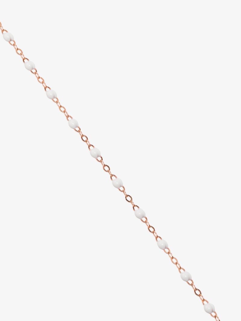 18k Rose Gold White Beaded Necklace