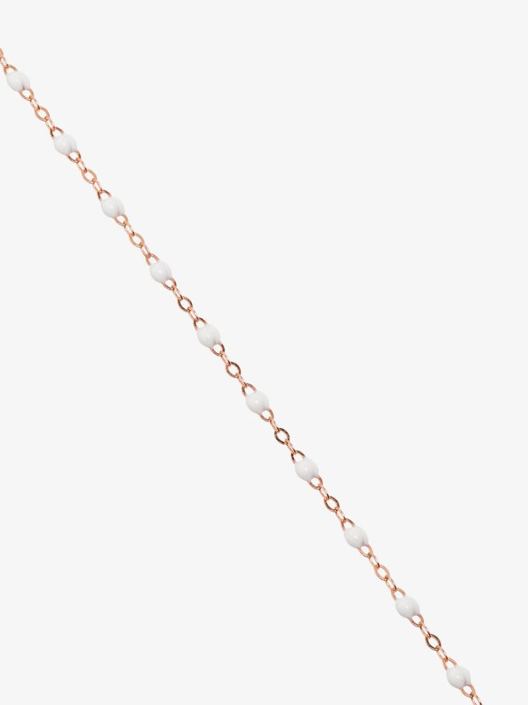 18k Rose Gold White Beaded Necklace
