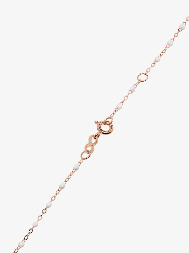 18k Rose Gold White Beaded Necklace