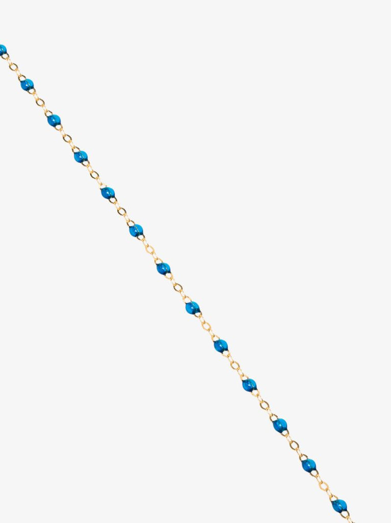18k Yellow Gold and Blue Beaded Necklace