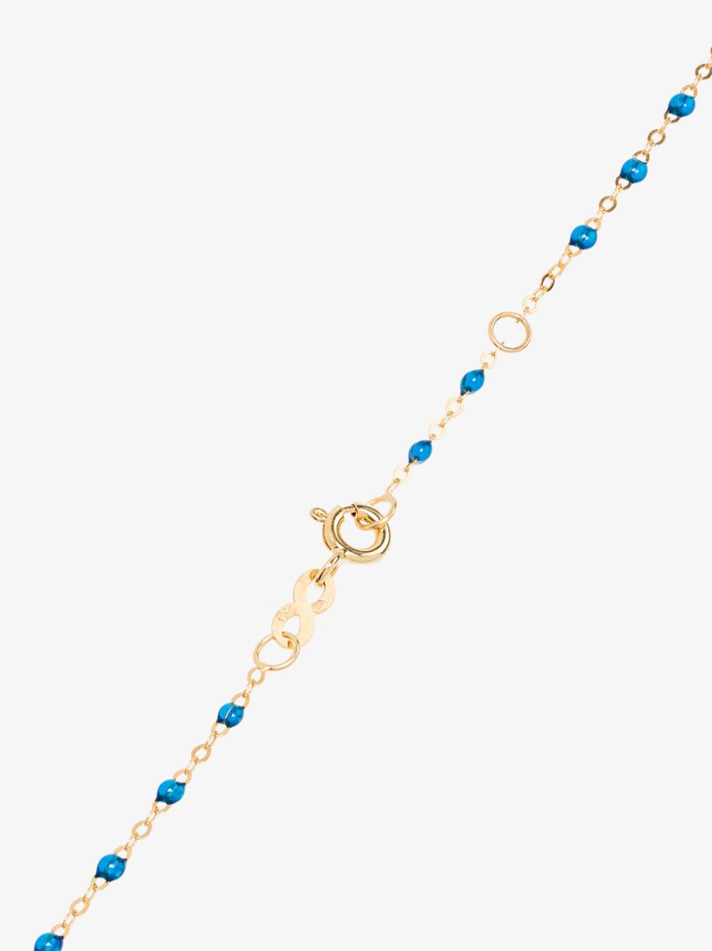 18k Yellow Gold and Blue Beaded Necklace