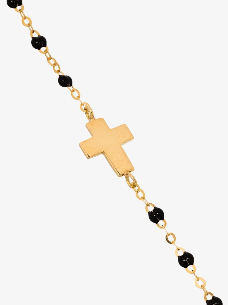 18k Yellow Gold Cross Beaded Bracelet