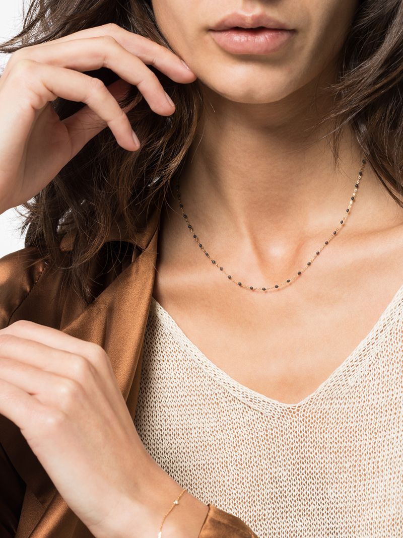 18k Yellow Gold 42 Cm Beaded Necklace