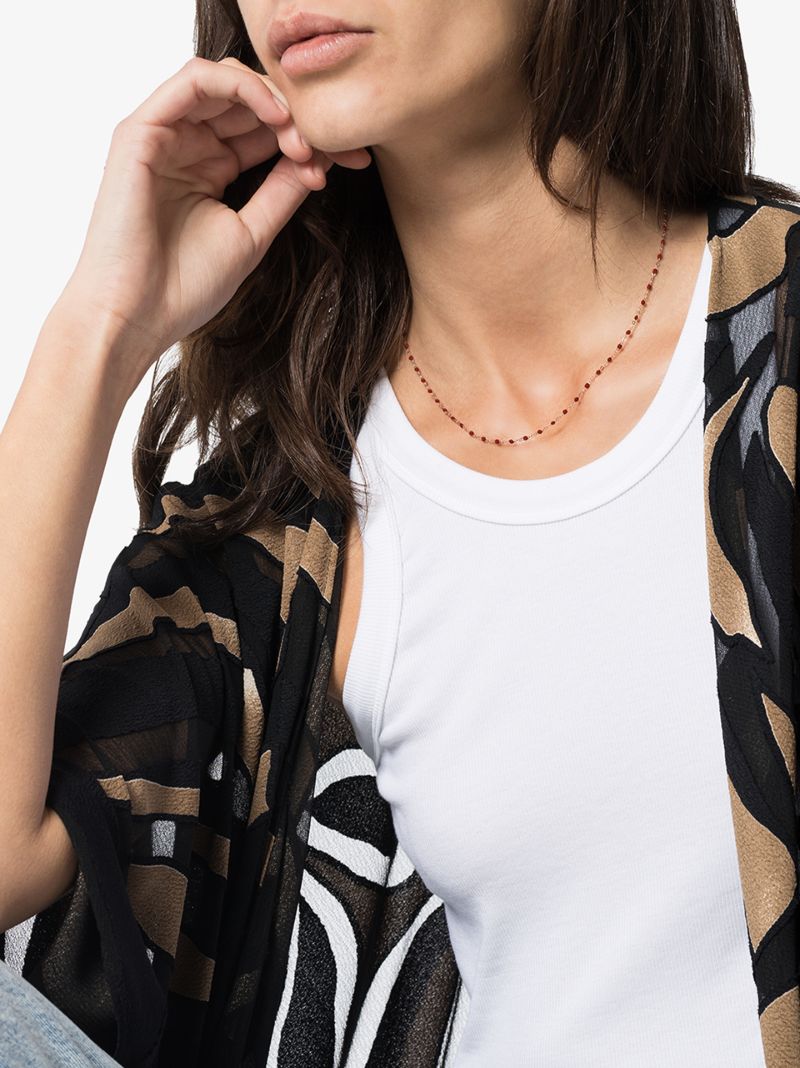 18k Rose Gold 42 Cm Beaded Necklace