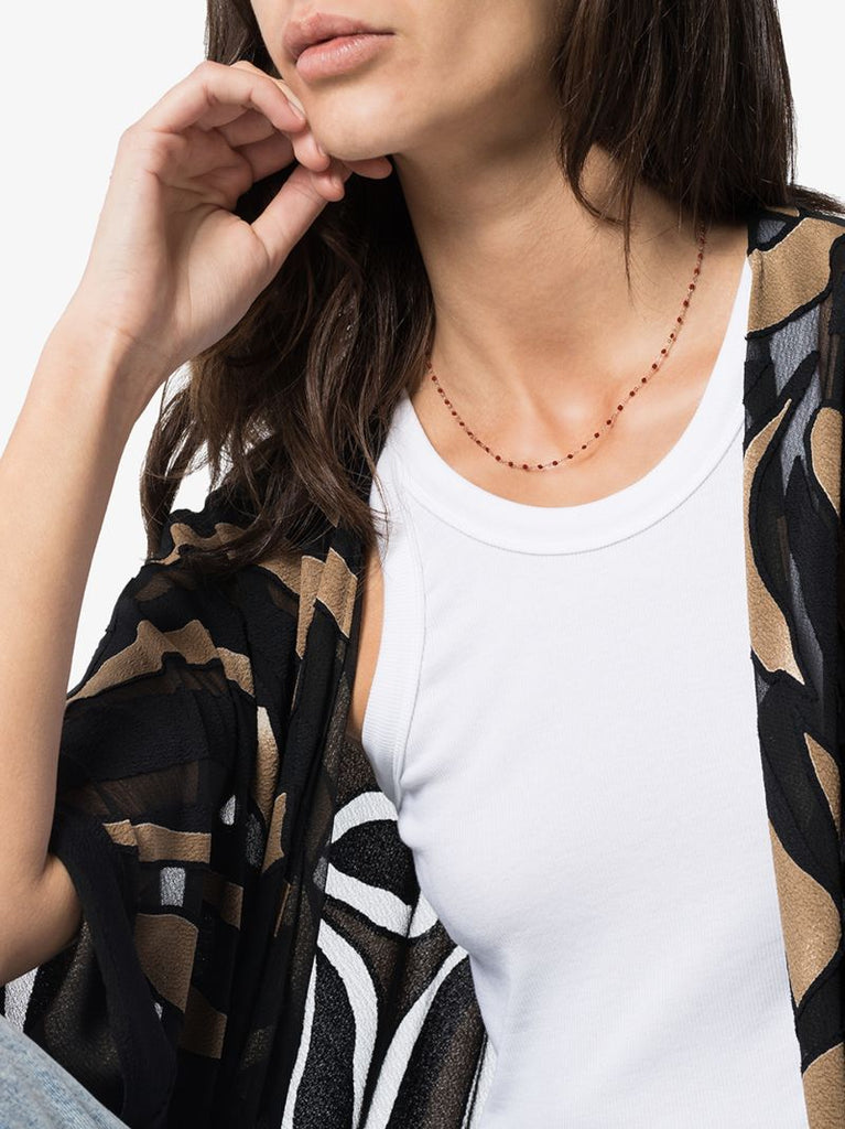 18k Rose Gold 42 Cm Beaded Necklace
