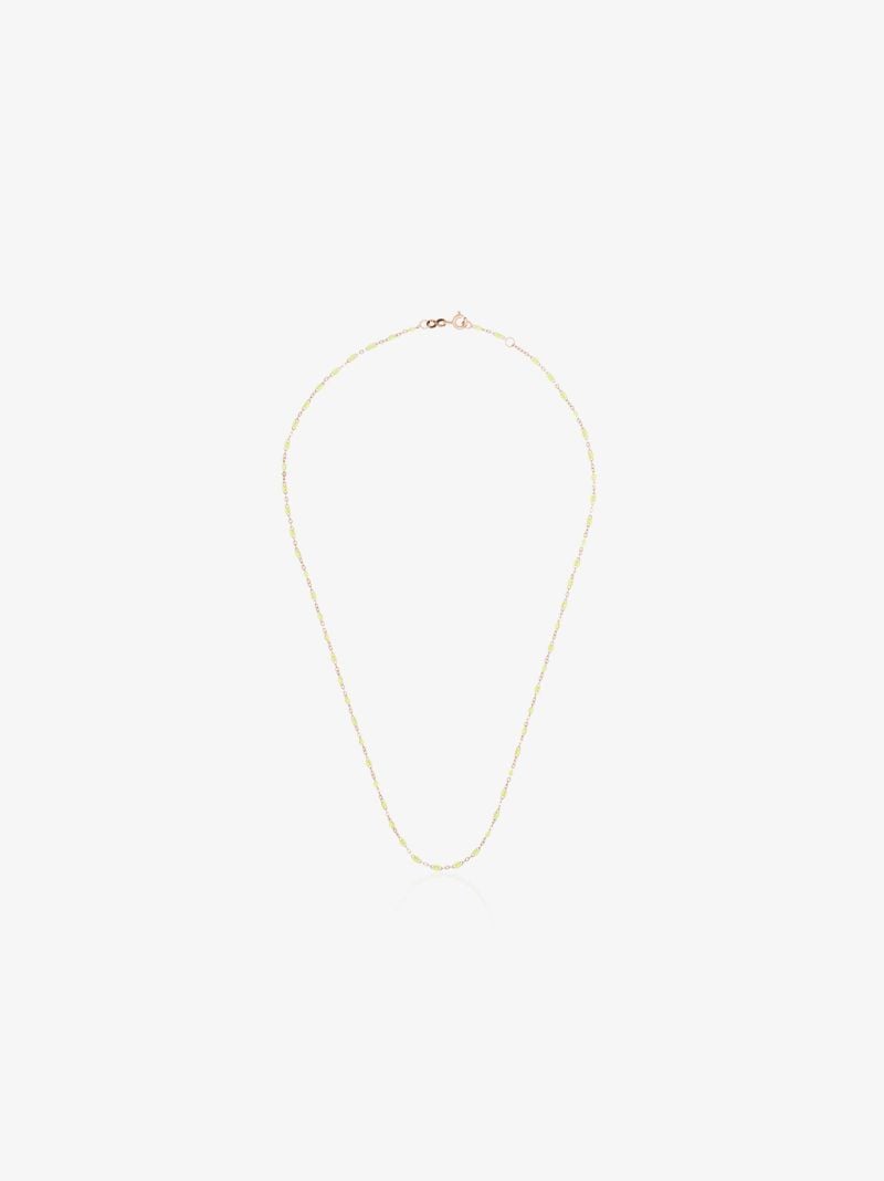 18k Rose Gold and Yellow Beaded Necklace