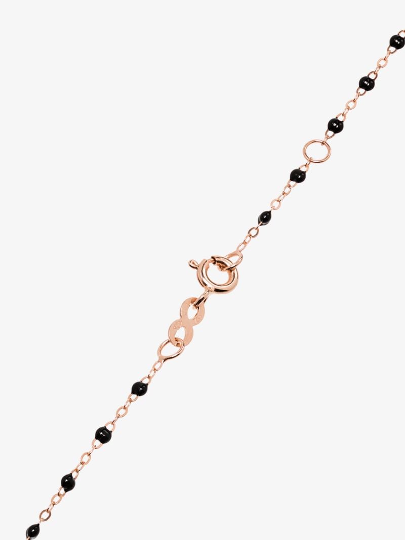 18k Rose Gold and Black Beaded Necklace