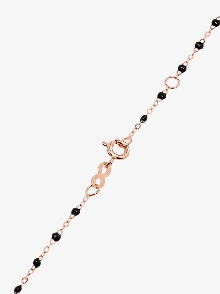 18k Rose Gold and Black Beaded Necklace