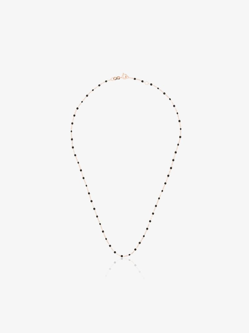 18k Rose Gold and Black Beaded Necklace
